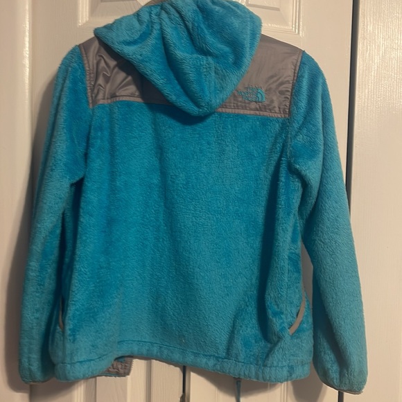 The North Face Girls zip up in blue and grey with hood size Large 14-16 - Picture 11 of 12
